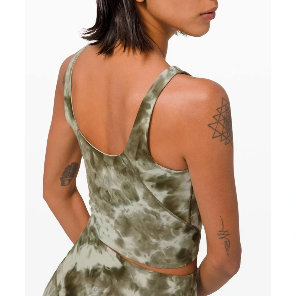 Lululemon Original Align Tank in Diamond Dye Light Sage Army Green Dark Olive